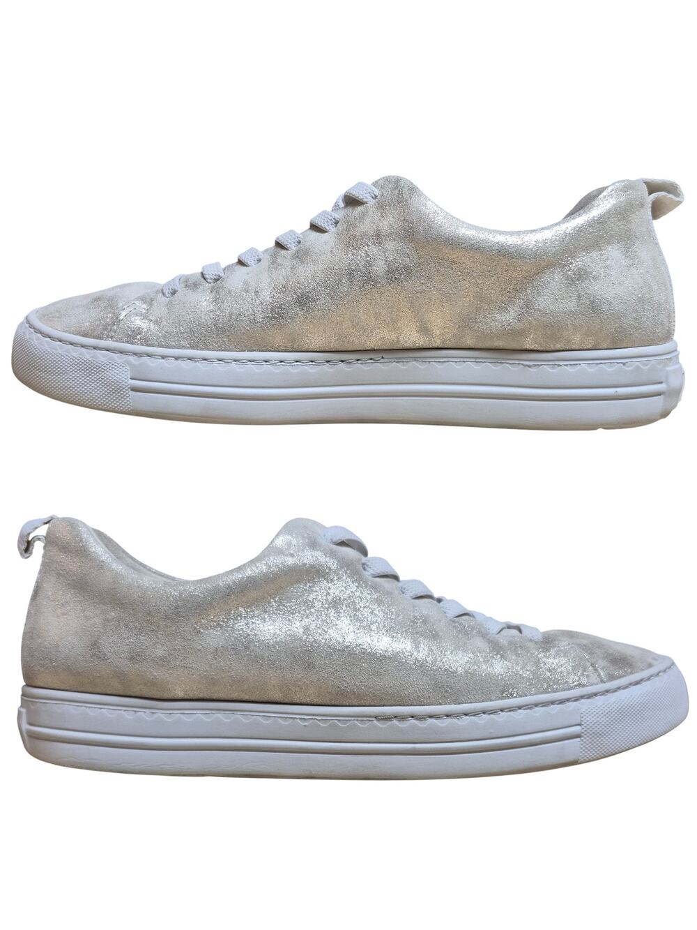 Paul Green Mineral Metallic Silver White Scotty Sneakers Shoes Women AUS9 US 11